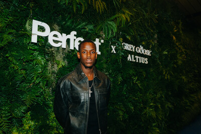 Ed Westwick, Amy Jackson, Lola Bute attends the PERFECT x GREY GOOSE® ALTIUS London Fashion Week Party at Dovetale