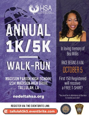 Northeast Delta HSA collaborates with the City of Tallulah to host a 1K/5K race on October 5