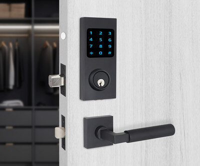 The new INOX Smart Deadbolt seamlessly integrates advanced technology with robust features, ensuring the highest level of security for your property. The Smart Deadbolt is a perfect solution for residential openings that benefit from ANSI Grade 1 function and reliability. Shown here with a CeraMax C19 ceramic coating and INOX 221 Aurora lever.