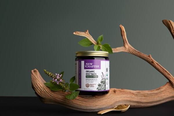 Organic Holy Basil Booster Powder, New Chapter's first-ever Regenerative Organic Certified® supplement