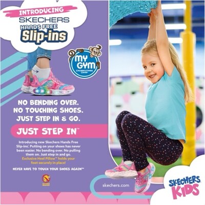 My Gym and Skechers have teamed up for the brands’ first Skechers Kids Month at My Gym locations across North America this September—featuring activities, giveaways and promotions highlighting the Skechers Hands Free Slip-ins® collection.