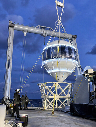 The intricate design and patented technology of Space Perspective's capsule, pictured on MS Voyager, set to revolutionize space travel.