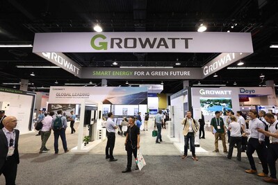 Growatt showcased a comprehensive range of solar and energy storage products designed to meet the diverse energy needs of American households and businesses. (PRNewsfoto/Growatt)