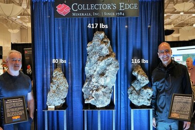 Figure 3 – 417 pound vein fragment containing estimated 70% silver (determined by specific gravity method). The photo is of a selected sample that is not necessarily representative of the mineralization hosted on the property.