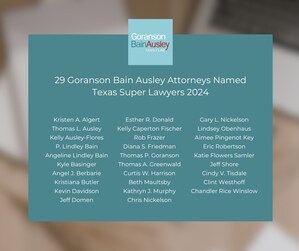 29 Goranson Bain Ausley Attorneys Named Texas Super Lawyers 2024