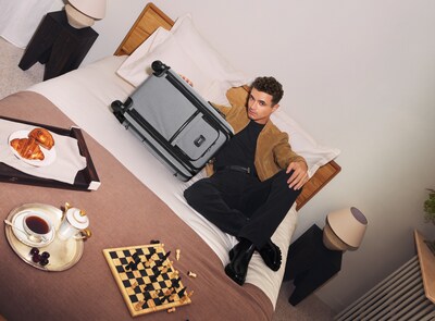 LANDO NORRIS CARRIES TUMI'S NEW TURIN COLLECTION AND ICONIC ALPHA X ON A JOURNEY AROUND THE FRENCH RIVIERA