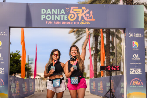 Racers at the Dania Pointe 5k finish line