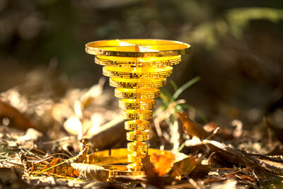 Project Skydrop creators Jason Rohrer and Tom Bailey personally designed and crafted the intricate golden sculpture to be a one-of-a-kind item.