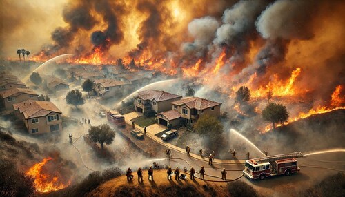 Airport Fire in Orange and Riverside counties causing widespread destruction and evacuations as fire crews battle the blaze.