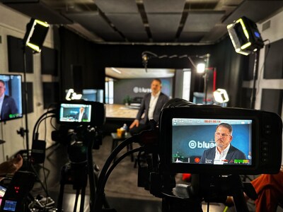 Blues COO & VP of Ecosystem Alistair Fulton on set shooting upcoming segment on Viewpoint with Dennis Quaid.