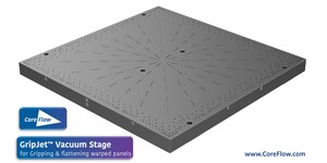 CoreFlow Launches the GripJet™ vacuum stage for flattening and handling of warped panels for the Panel-Level Packaging (PLP) manufacturing process