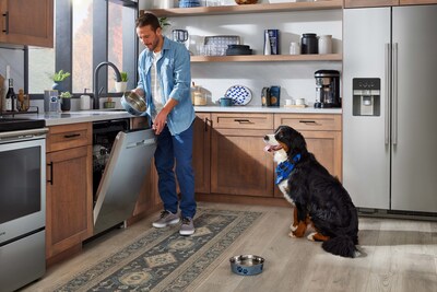 Conquer pet grime like a pro with the Maytag® Third Rack Dishwasher with Pet Pro Sanitization cycle.