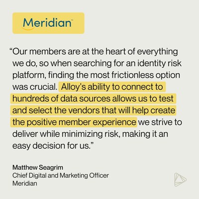 Meridian Credit Union partners with Alloy to better identify fraudsters at onboarding