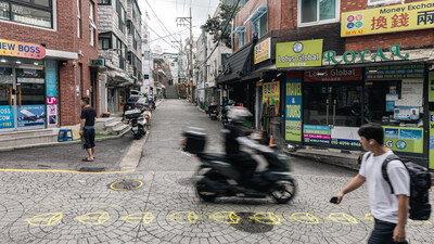 Curious Yellow Shield Pops Up Across The Streets of Seoul's Honda and Tawny Neighbourhoods