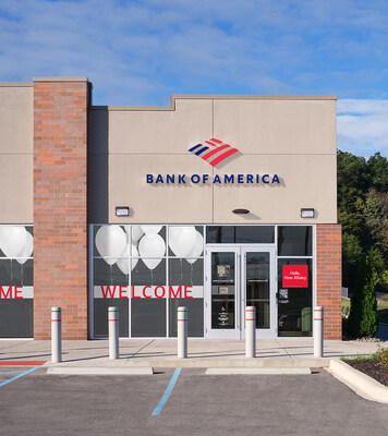 Bank of America's newly opened New Albany State Street financial center serving Louisville, KY