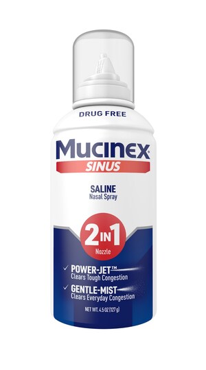 Mucinex® Expands its Portfolio with the First-to-Market Non-Medicated Saline Nasal Spray with Power Jet Technology