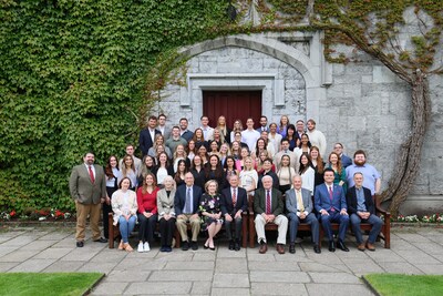 United States Chief Justice John G. Roberts, Jr., and his wife Jane Sullivan Roberts, an Honorary Degree recipient of New England Law, with faculty and students of New England Law’s 2024 Galway Summer Program.