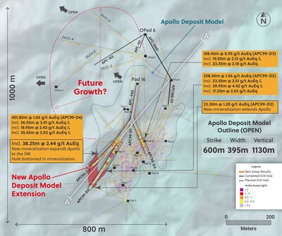 Figure 1: Plan View of the Apollo System With an Overlay of Drill Holes Announced in This Release (CNW Group/Collective Mining Ltd.)