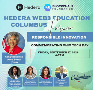 Hedera to Host Web3 Education Forum Featuring U.S. Rep. Joyce Beatty (OH-3) in Columbus on September 27, 2024