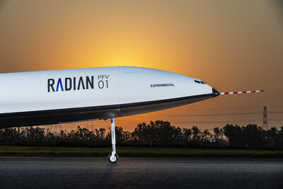  Radian Aerospace's (Radian) PFV01 prototype vehicle completes initial round of taxi tests. PFV01, a prototype with the same aerodynamic profile as Radian's AV09 design iteration, performed a series of pitch-up maneuvers and short hops, collecting critical data from integrated telemetry systems.