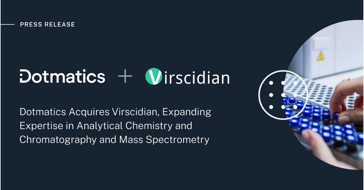 Dotmatics Acquires Virscidian, Expanding Expertise in Analytical Chemistry and Chromatography and Mass Spectrometry Dotmatics Acquires Virscidian, Expanding Expertise in Analytical Chemistry and Chromatography and Mass Spectrometry
