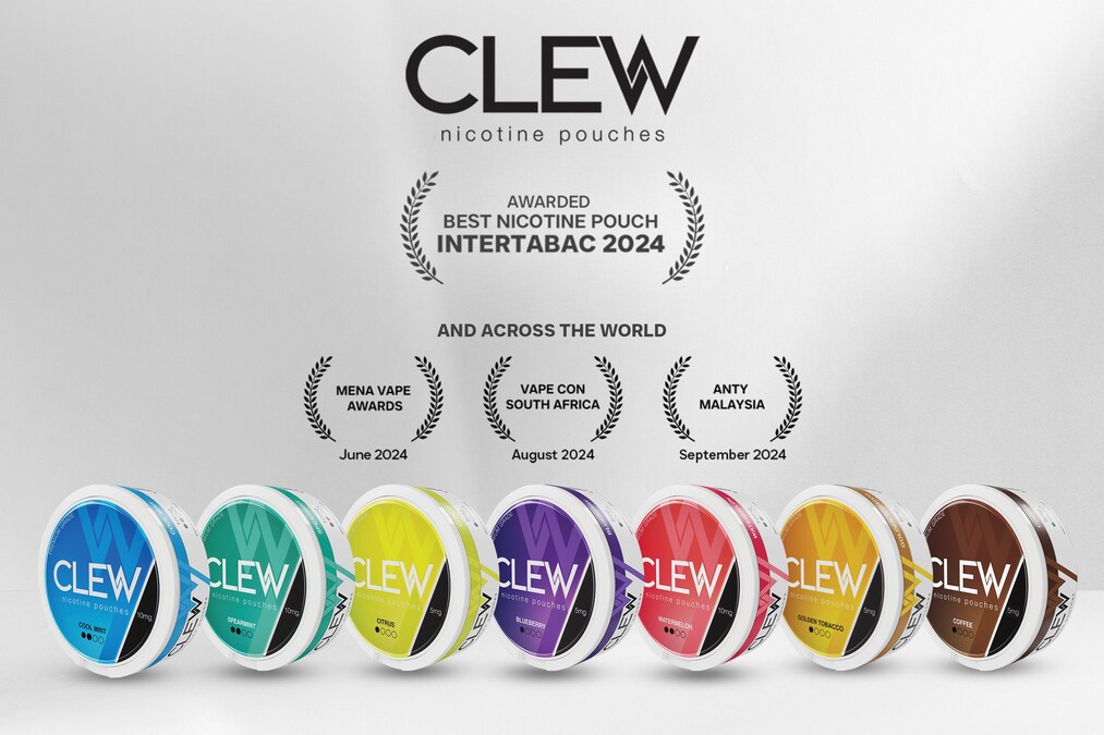 clew tobacco CLEW Nicotine Pouches continues winning streak with Best Nicotine Pouch  award at Inter Tabac Germany 2024