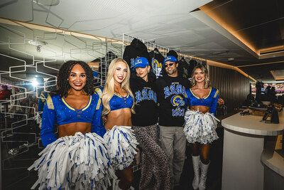 Pacsun Influencers Suede Brooks and Ari Aguirrre with Rams Cheerleaders