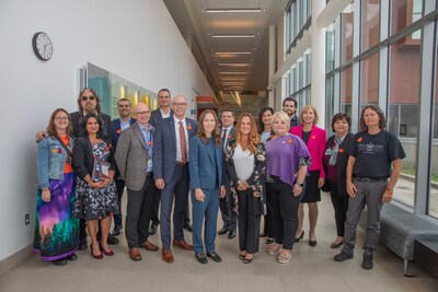 Representatives from BMO, St. Joseph's Healthcare Hamilton, and St. Joseph's Healthcare Foundation gather to acknowledge a $550,000 donation designed to expand and enhance culturally safe care at St. Joe's for Indigenous patients and clients. (CNW Group/St. Joseph''s Healthcare Hamilton Foundation)