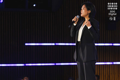 ZTE Vice President Summer Chen delivered a keynote speech at SDG Digital "A Digital Future for All" (PRNewsfoto/ZTE Corporation)