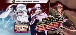 The BLEACH: Thousand-Year Blood War - The Conflict Broadcast Celebration Campaign Begins in "Bleach: Brave Souls" with Byakuya, Rukia, and Renji Featured in a Summons