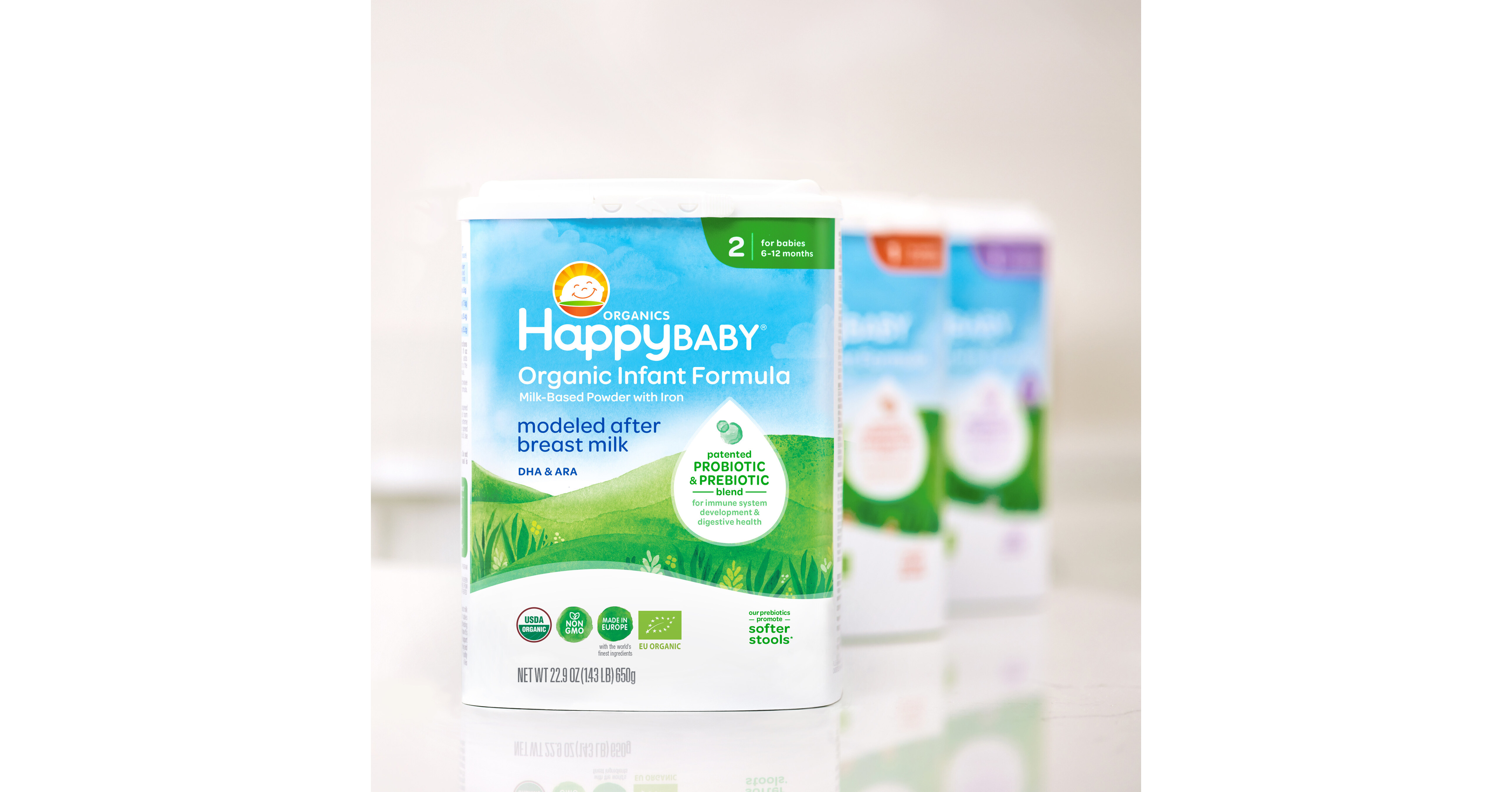 Happy Family Organics Introduces NEW Happy Baby Infant Formulas, the First and Only USDA & EU-Certified Organic Formulas Made in Europe with Patented Probiotic and Prebiotic Blend