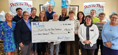 BCTCares Foundation presents record <money>$90,000</money> proceeds from its 2024 Pack the 'Pack campaign to four local backpack food charities fighting childhood food-insecurity.