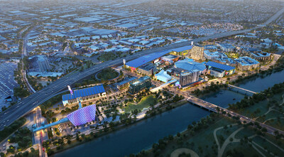 A snapshot of the future OCVIBE, a vibrant district surrounding Honda Center that will span 100 acres—showcasing the best of Orange County's diverse and unique local culture