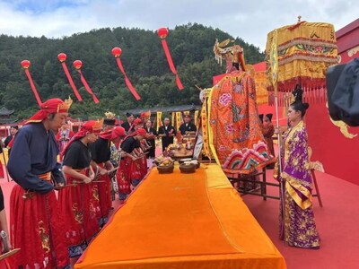 Photo shows the scene of the 16th Strait Forum-Chen Jinggu Cultural Festival on Thursday at the Linshui Palace Ancestor Temple in Gutian County, Ningde City of southeast China's Fujian Province.(Provided by Gutian Integrated Media Center) Photo shows the scene of the 16th Strait Forum-Chen Jinggu Cultural Festival on Thursday at the Linshui Palace Ancestor Temple in Gutian County, Ningde City of southeast China's Fujian Province.(Provided by Gutian Integrated Media Center)