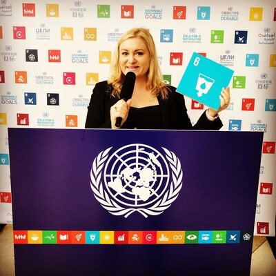 Lindsey Carnett at United Nations Sustainable Development Goals event in NYC