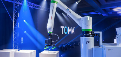 The first product under the TOMA™ brand is a palletizing solution bringing together industrial robustness and user-friendliness with collaborative robotics. (CNW Group/Premier Tech ltée)