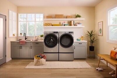 The new Whirlpool® Smart Front Load Laundry Pair.