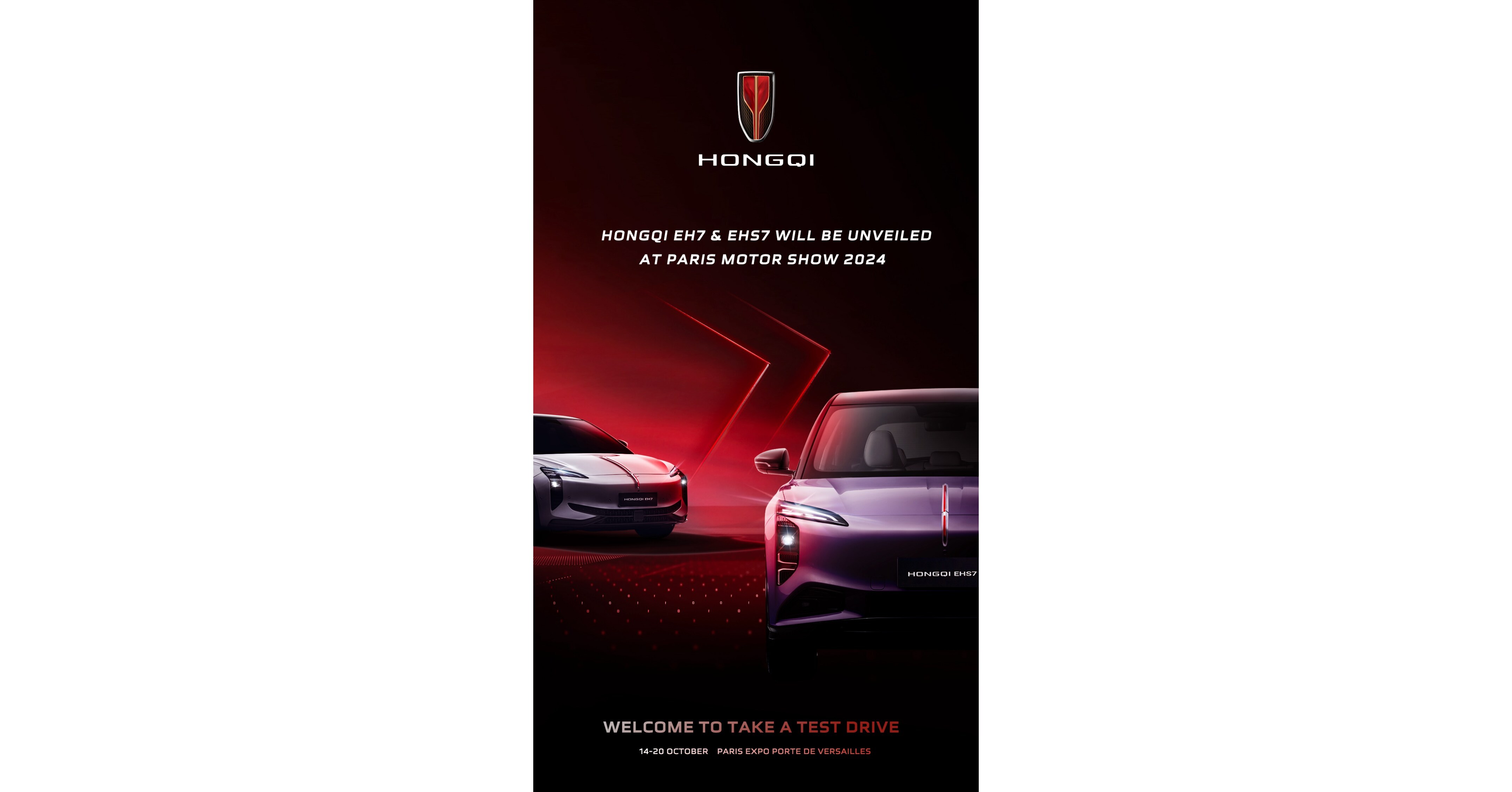 HONGQI k&uuml;ndigt auf dem Pariser Autosalon 2024 die Markteinf&uuml;hrung an und pr&auml;sentiert chinesische Luxusmobilit&auml;t