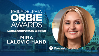 Large Corporate ORBIE Winner, Mira Lalovic-Hand of Rowan University