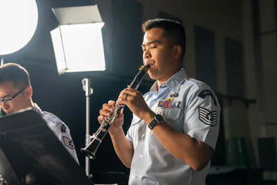 Band of the Golden West clarinet player performing on a radio broadcast.