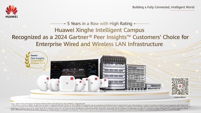 Huawei peer-recognized as a 2024 Gartner® Peer Insights™ Customers' Choice for Enterprise Wired and Wireless LAN Infrastructure