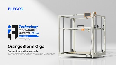 Elegoo's OrangeStorm Giga 3D Printer Wins Technology Innovation Award 2024, presented by Future.