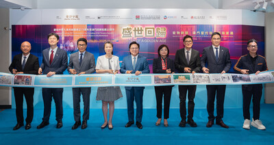 Guests of honour cut the ribbon Monday at the opening ceremony of ‘Echoes of a Golden Age: Macro Events through the Micro Visions of Macao’s Legendary Contemporary Artists.’ The free-admission exhibition is open for public viewing 11 a.m.-7 p.m. daily until Jan. 5 at Sands Gallery, on the 6th floor of The Grand Suites at Four Seasons.