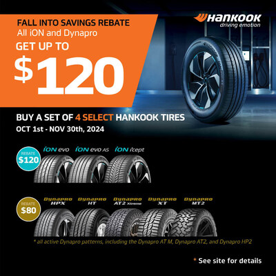 Fall into Savings! Hankook Tire Offers Up to $120 Savings in Fall
