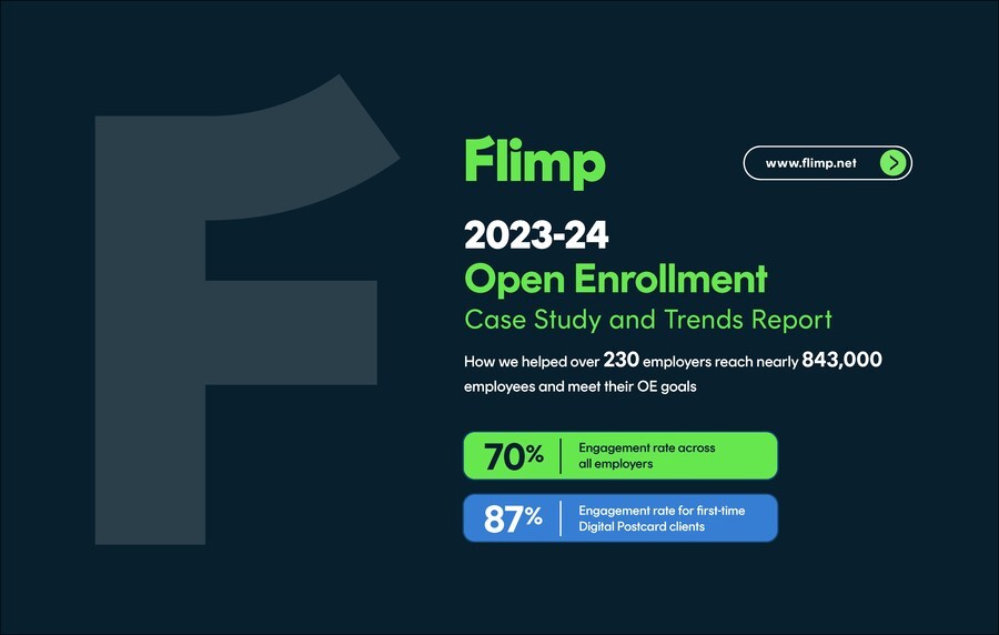 Flimp's 2023-24 Open Enrollment Case Study and Trends Report Shows Average 70% Engagement Across 14 Industries