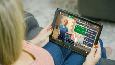 Samsung Tablet displaying Addison Care Software with vitals readings.