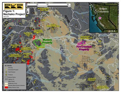 Nechako Project Map (CNW Group/Rokmaster Resources Corp.)