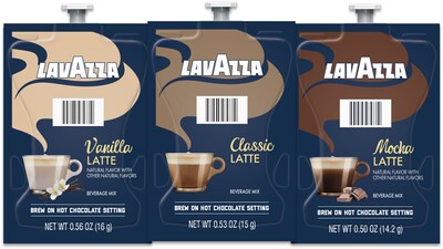 Flavia's new Lavazza Lattes: Vanilla, Classic, and Mocha—café-quality coffee made easy!