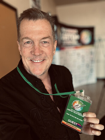 "Tinseltown's Queer: 30 Years Later" Filmmaker Nicholas Snow in a selfie taken before the world premiere Saturday, September 28, at Cinema Diverse: The Palm Springs LGBTQ Film Festival