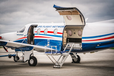 Life Flight Network's new Pilatus PC-12 with first-of-its-kind liquid oxygen system, engineered by Spectrum Aeromed.